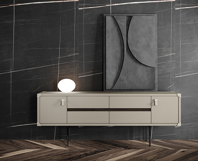 Compass sideboard designed by Jacobo Ventura for the Evolution line of contemporary luxury furniture.