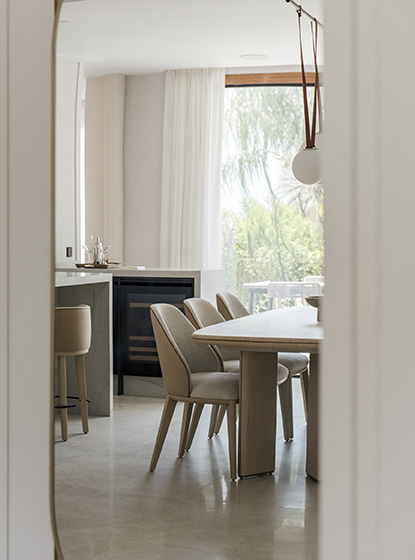 Contemporary luxury dining room featuring Alexandra designer furniture