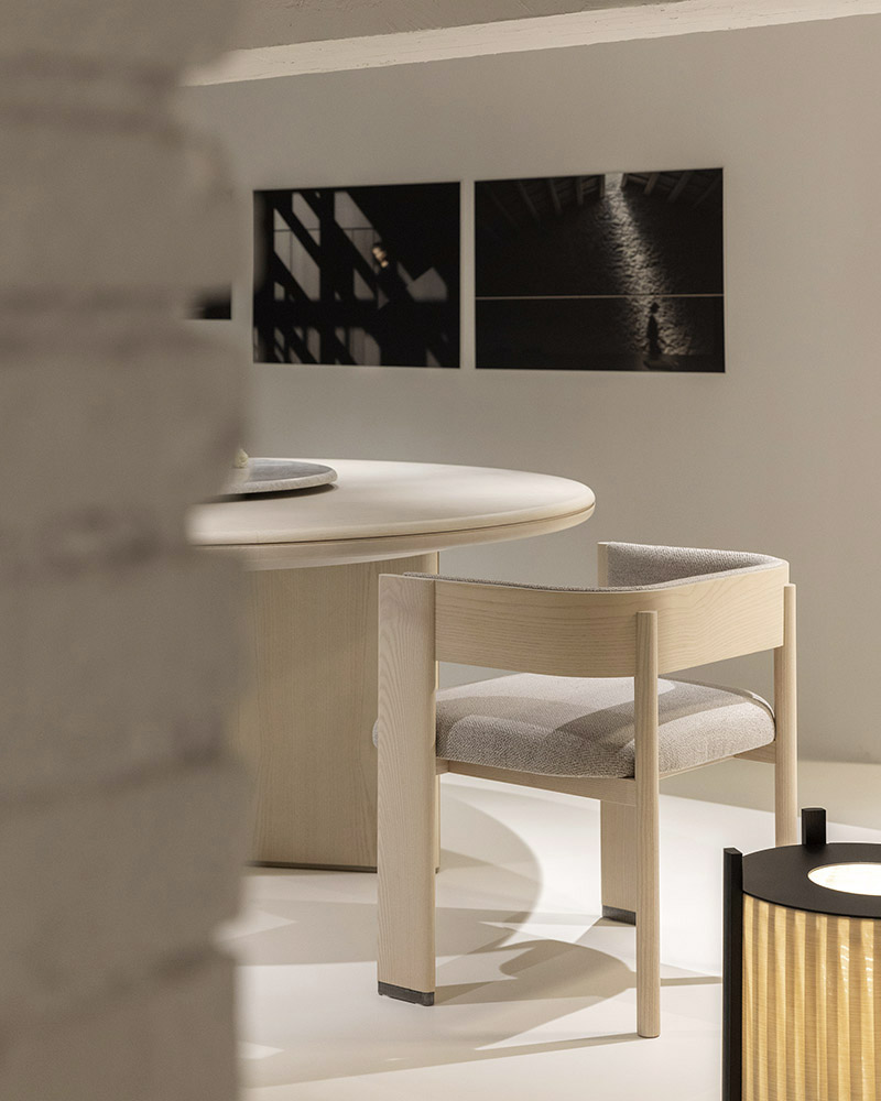A cosy corner created to showcase modern designer furniture.